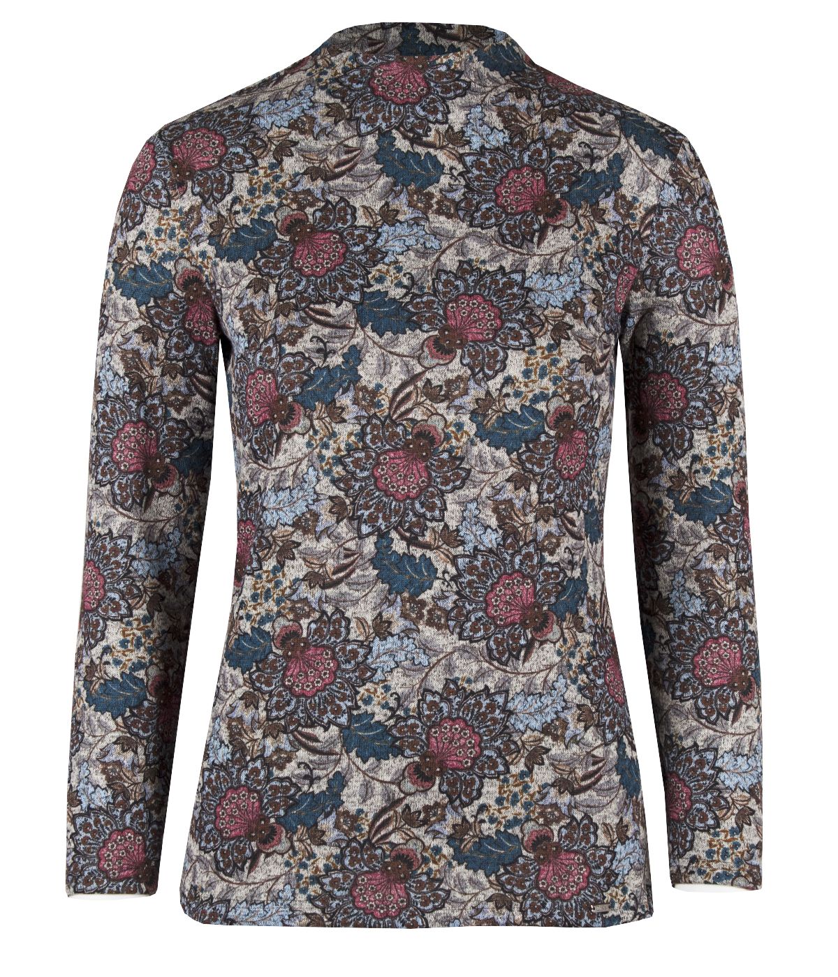 Semi-turtleneck long-sleeved blouse with paisley print | DiKa Fashion