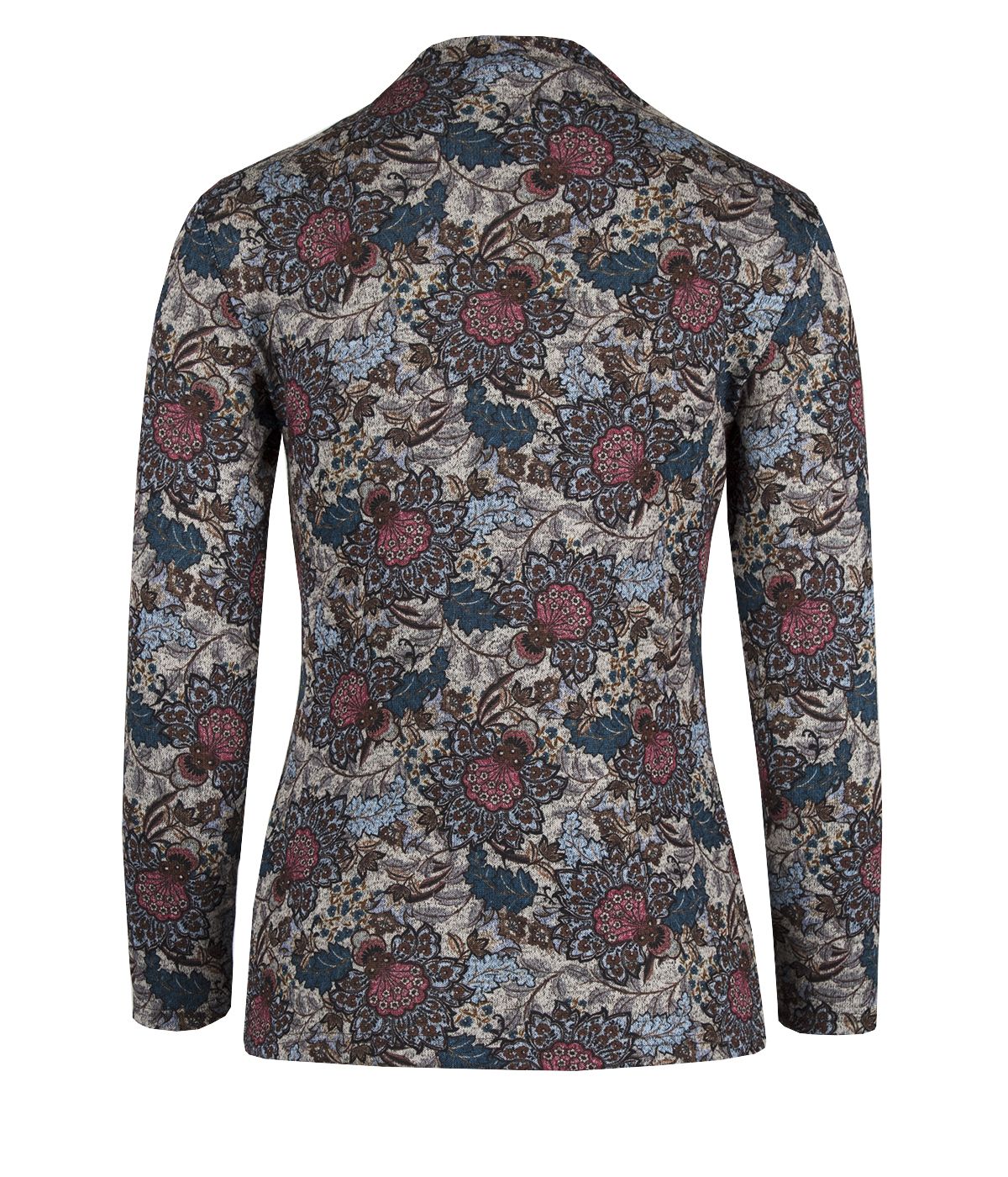 Semi-turtleneck long-sleeved blouse with paisley print | DiKa Fashion