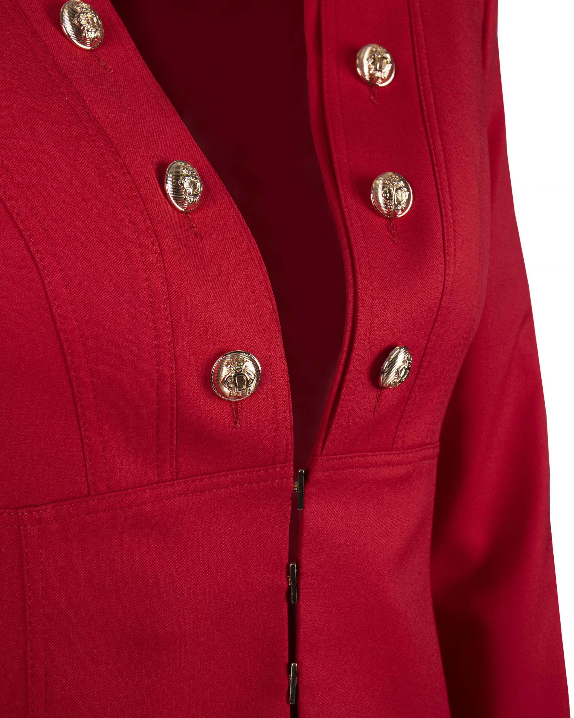 Fitted jacket without lapels, with decorative buttons 2
