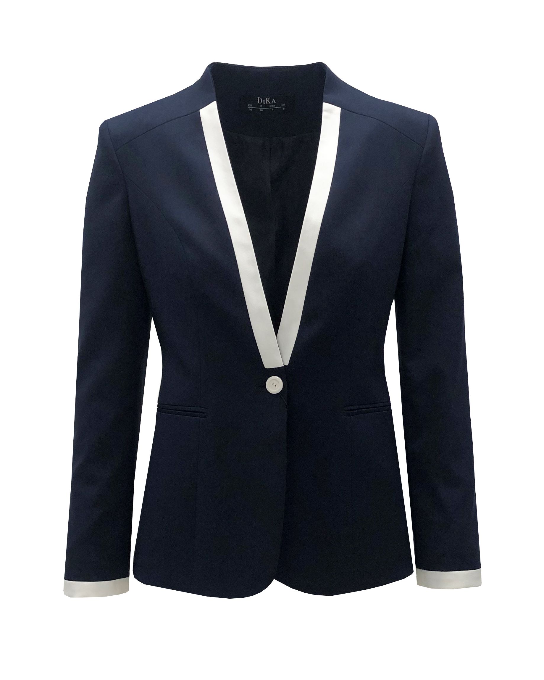 Single-breasted jacket without lapels 0