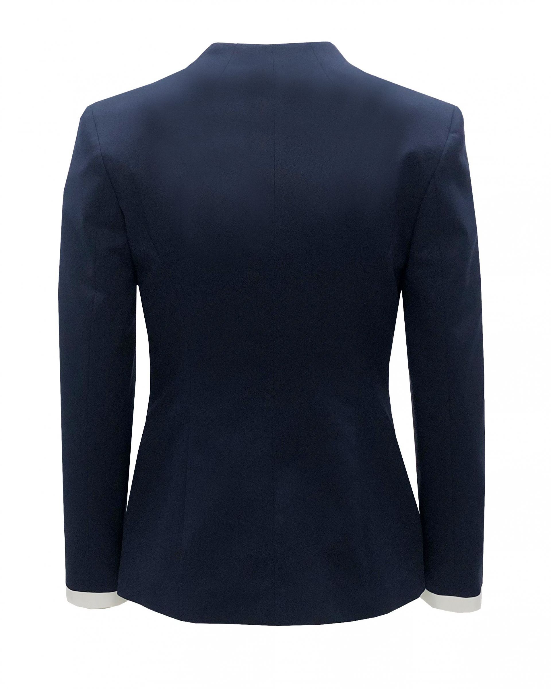 Single-breasted jacket without lapels 1