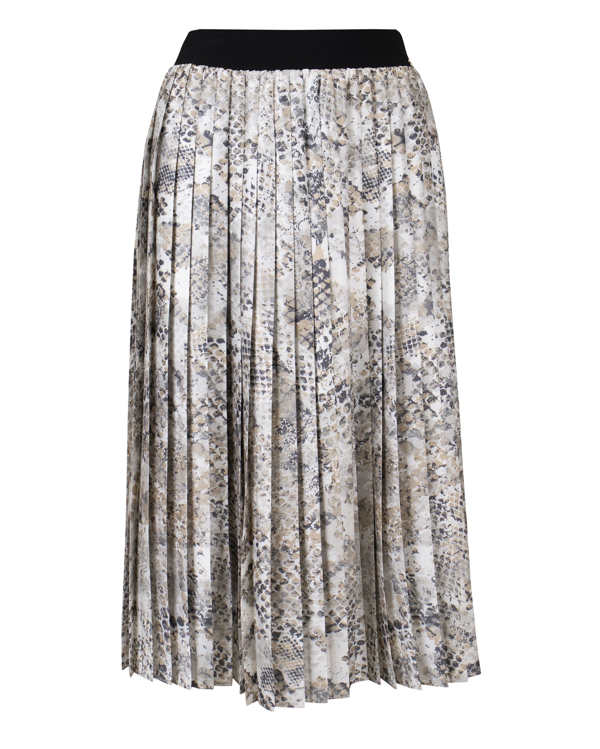 Pleated midi skirt with serpent print 0