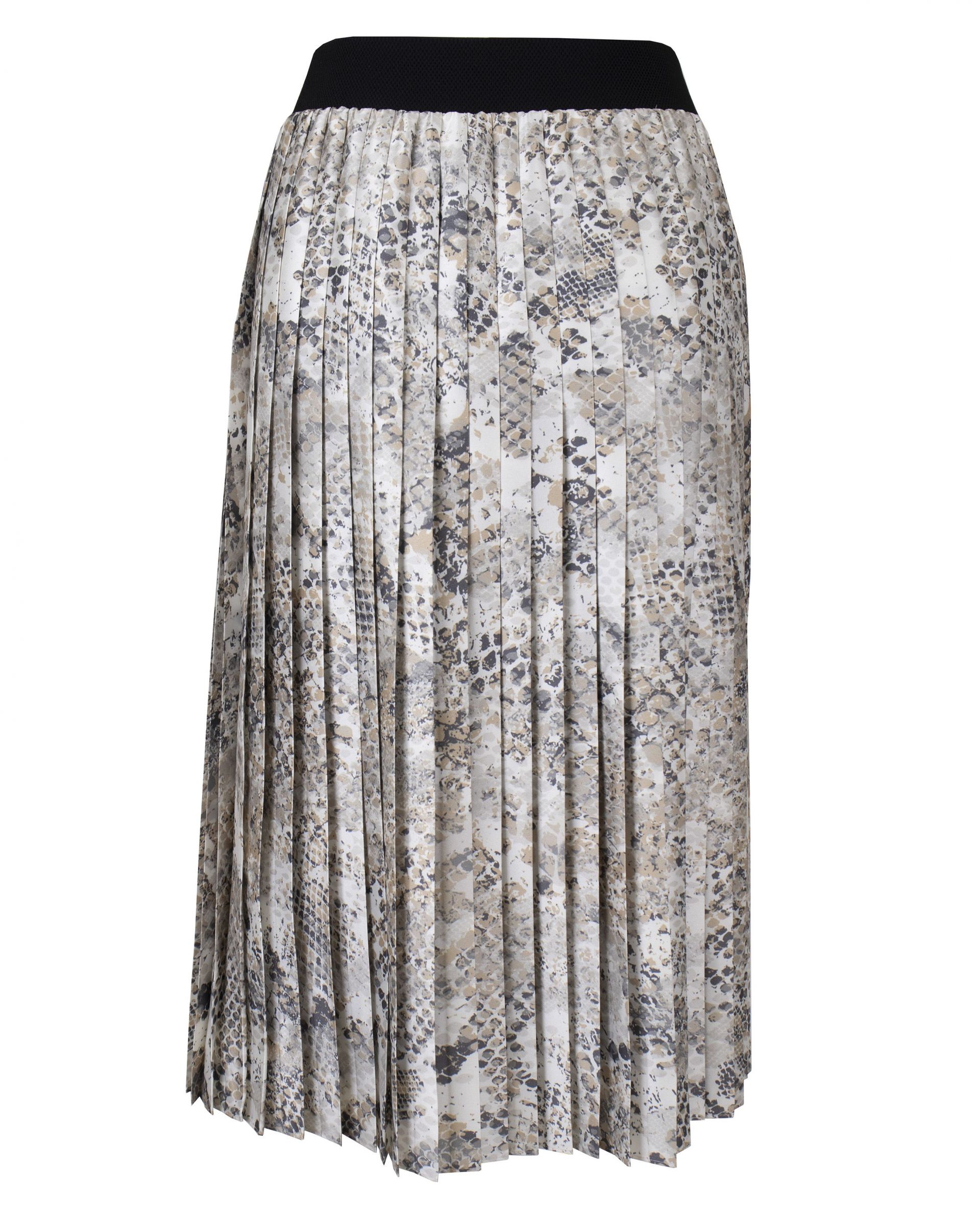 Pleated midi skirt with serpent print 1