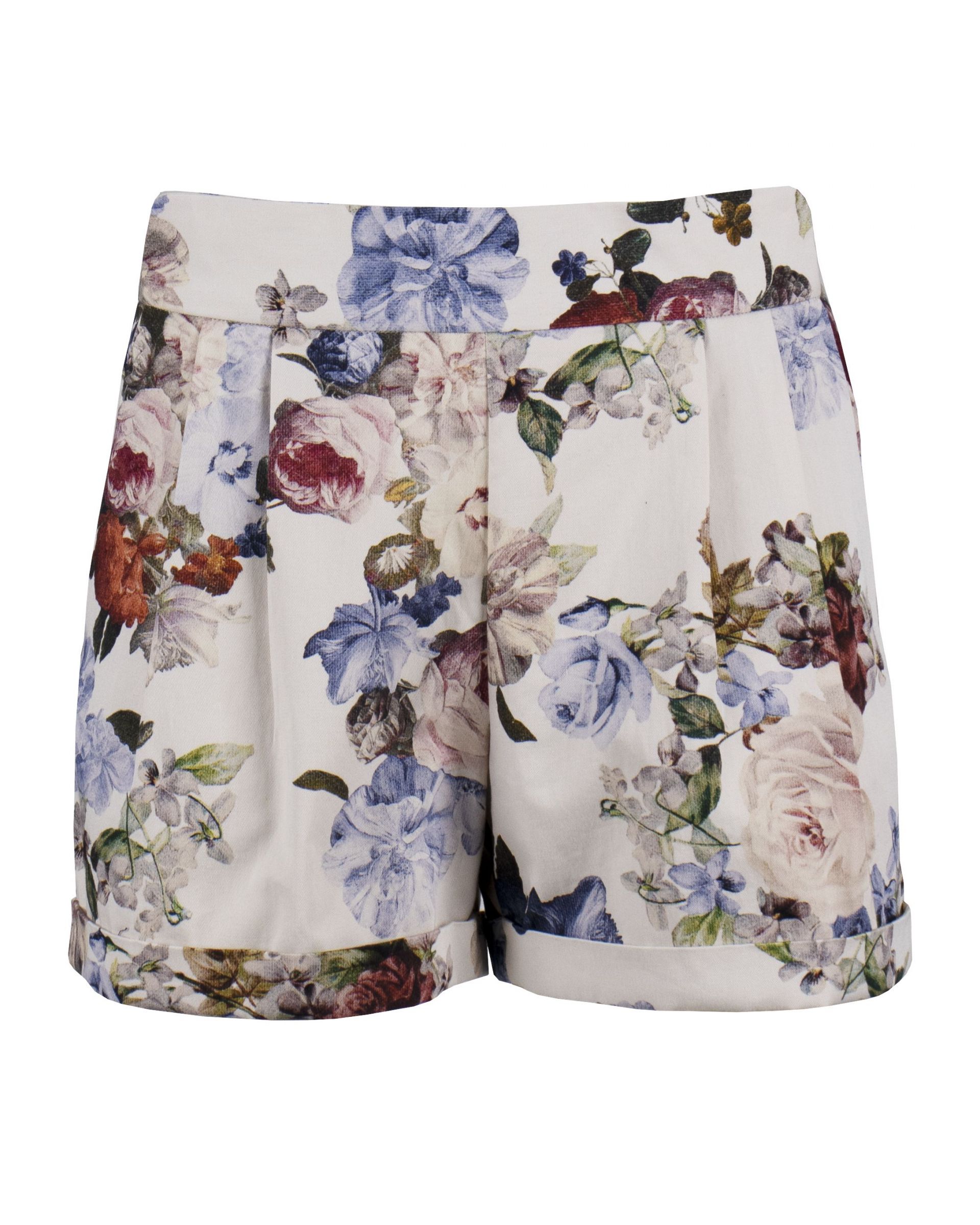 Cotton shorts with roses print 0