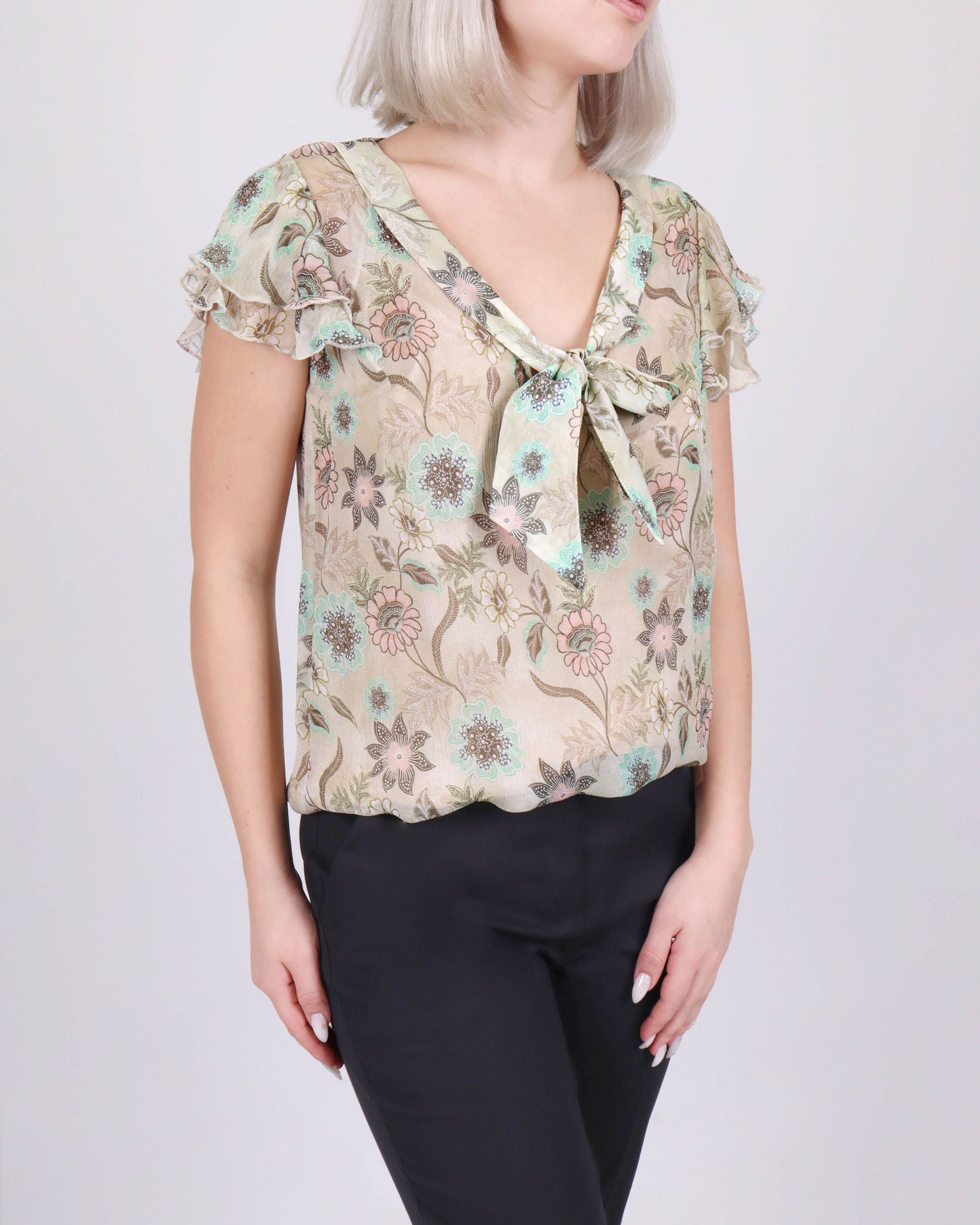 Rayon blouse with bow 2