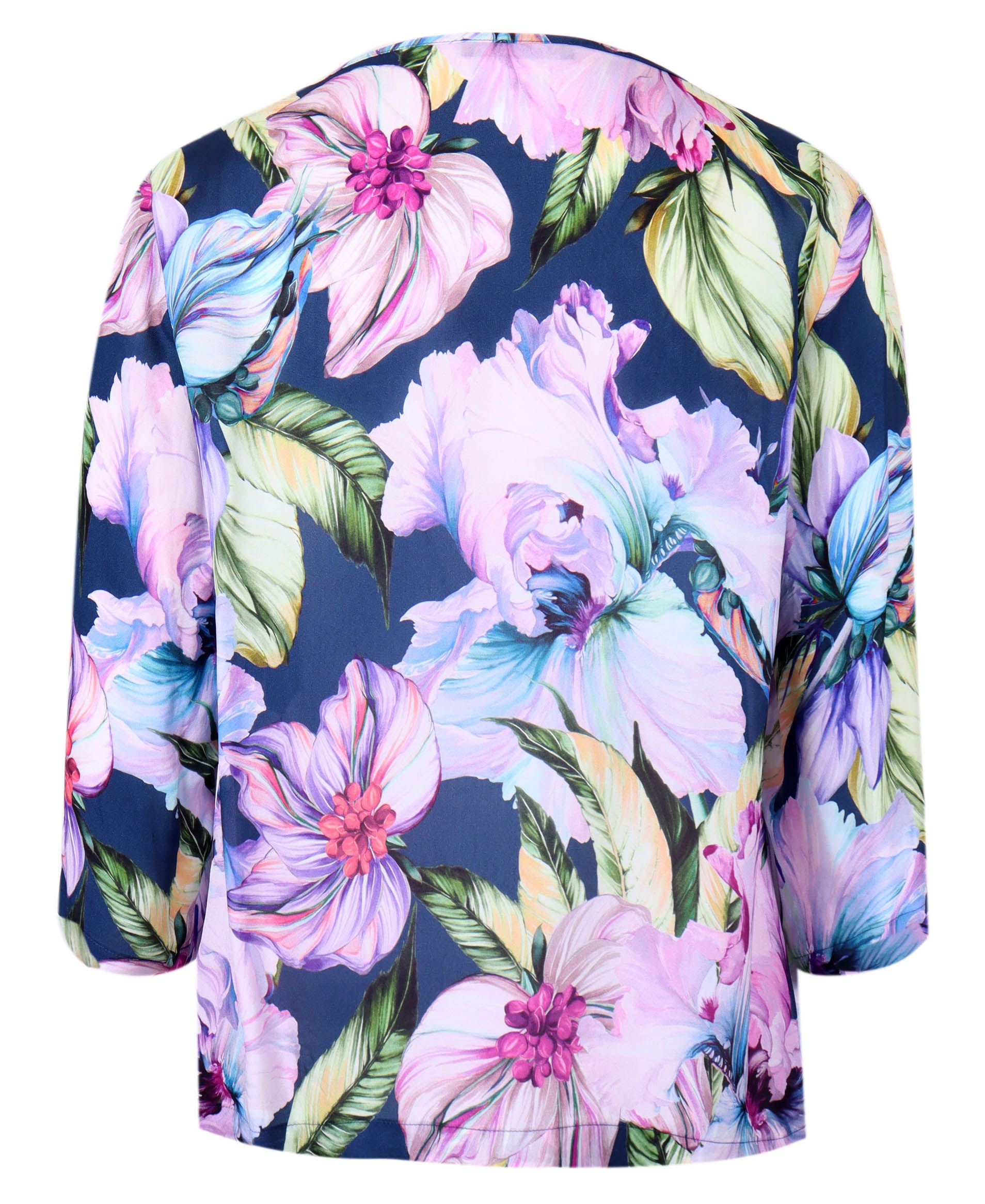 Rayon blouse with tropical print 1