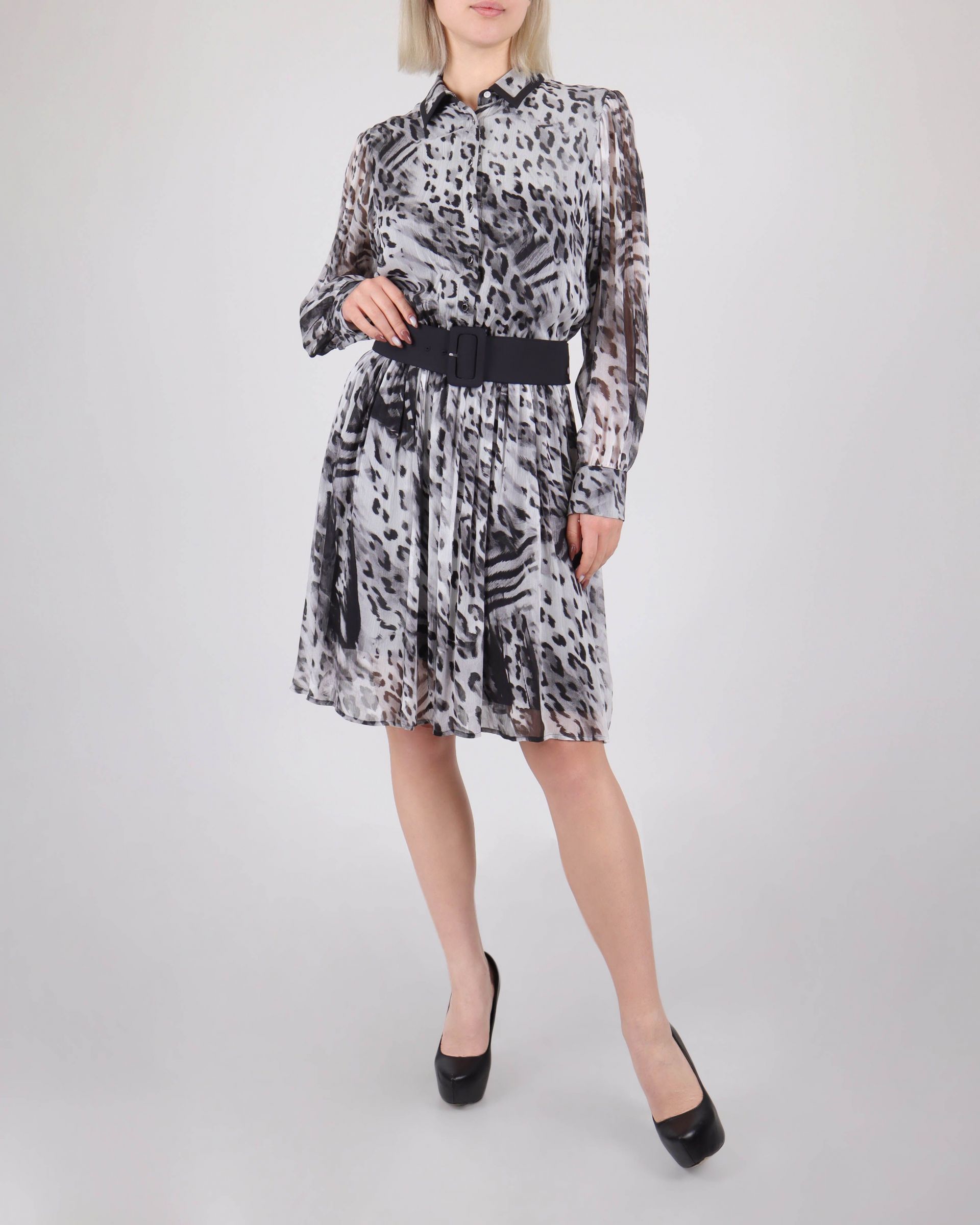 Rayon dress with leopard print 4