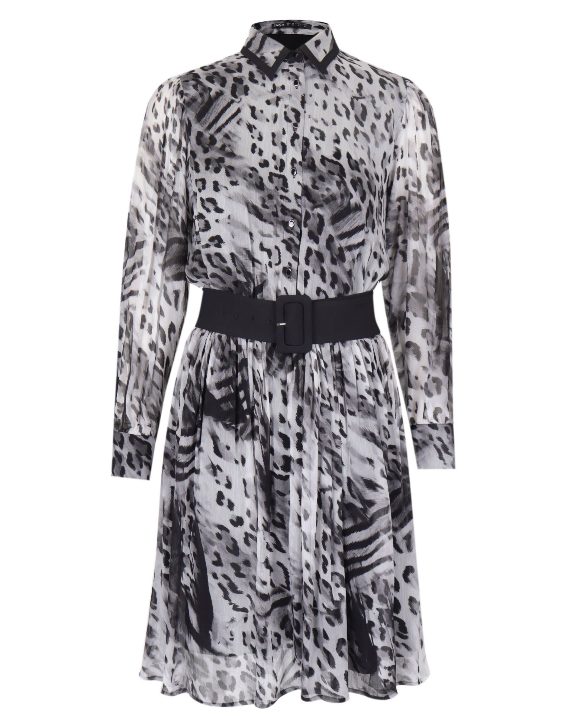Rayon dress with leopard print 0