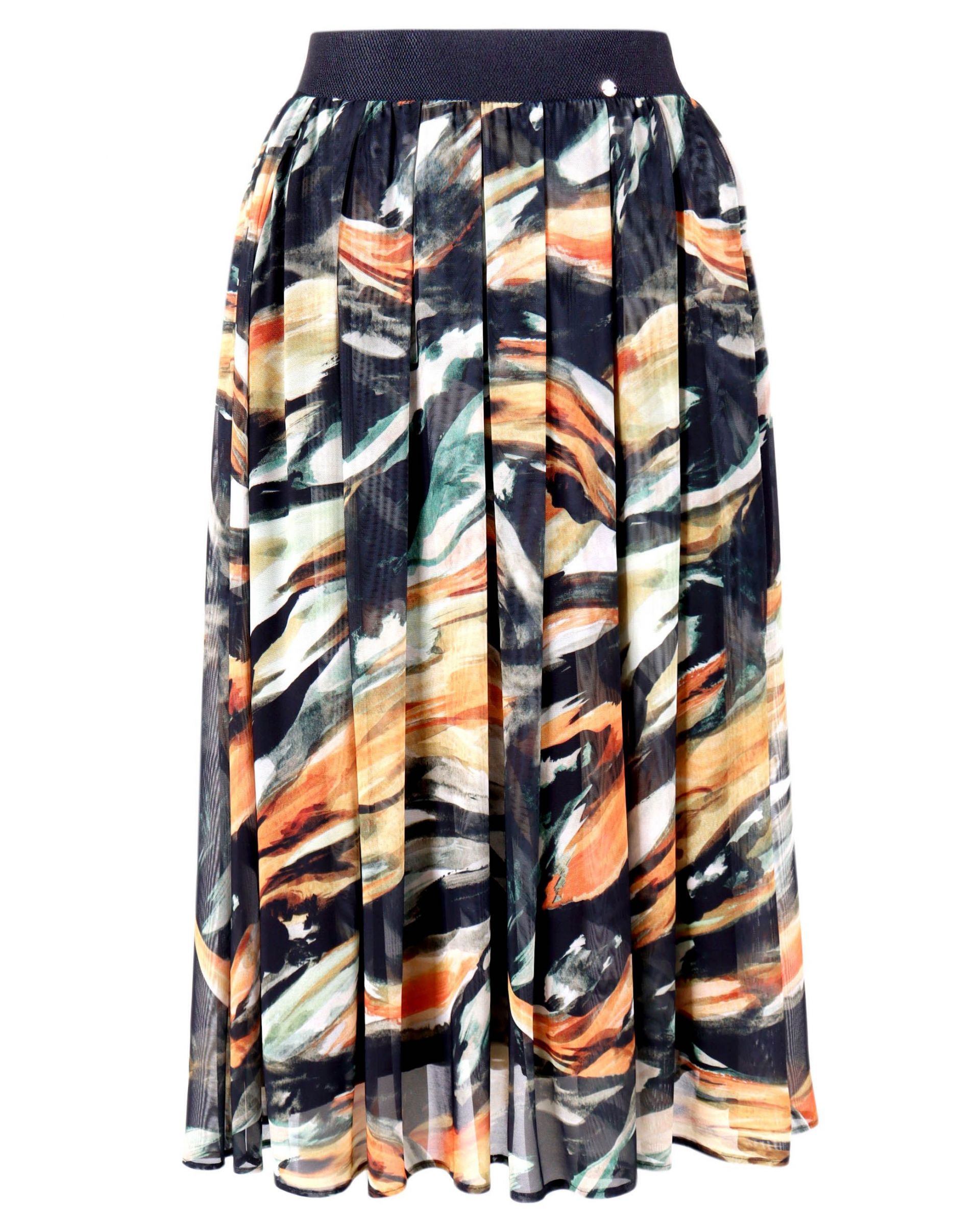 Midi skirt, with an abstract print 0