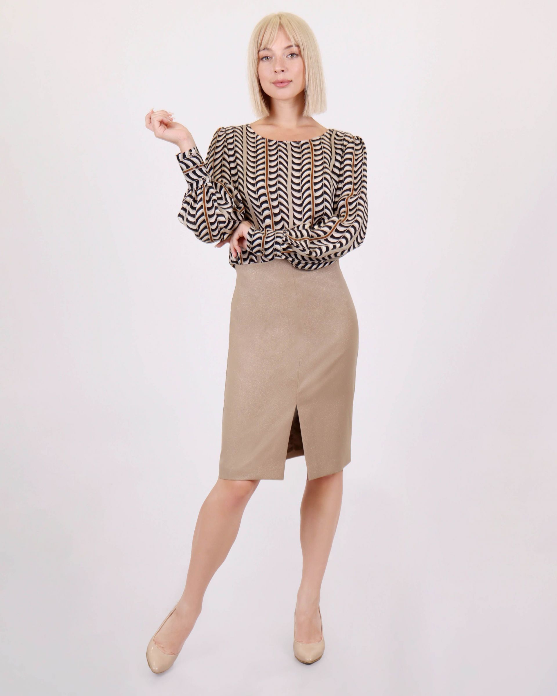 Pencil skirt with lurex 2