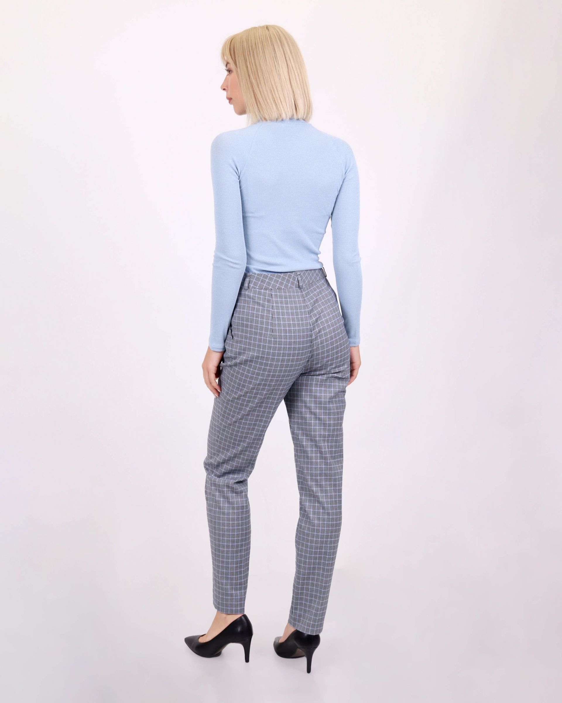 Houndstooth recycled polyester and viscose trousers 3