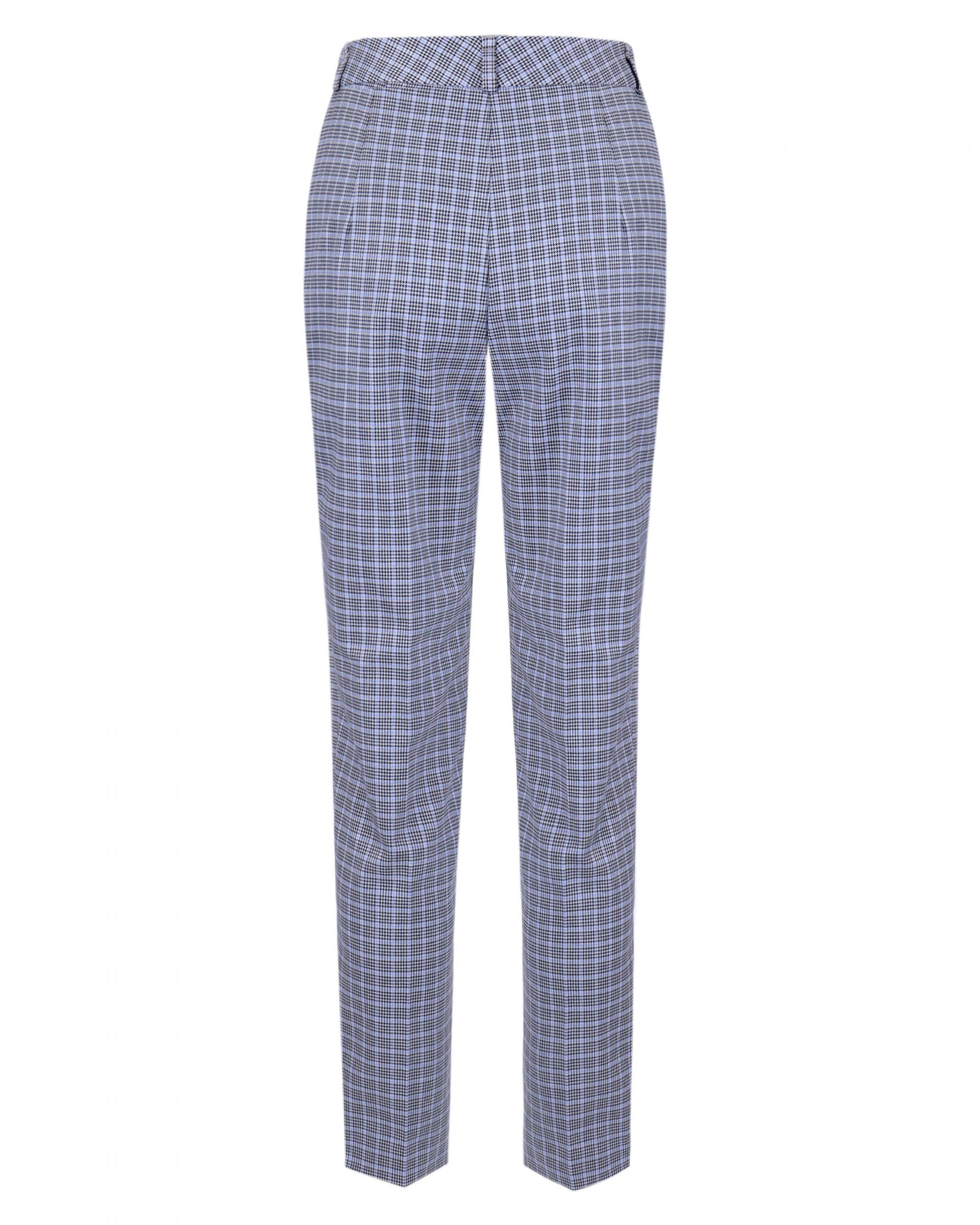 Houndstooth recycled polyester and viscose trousers 1